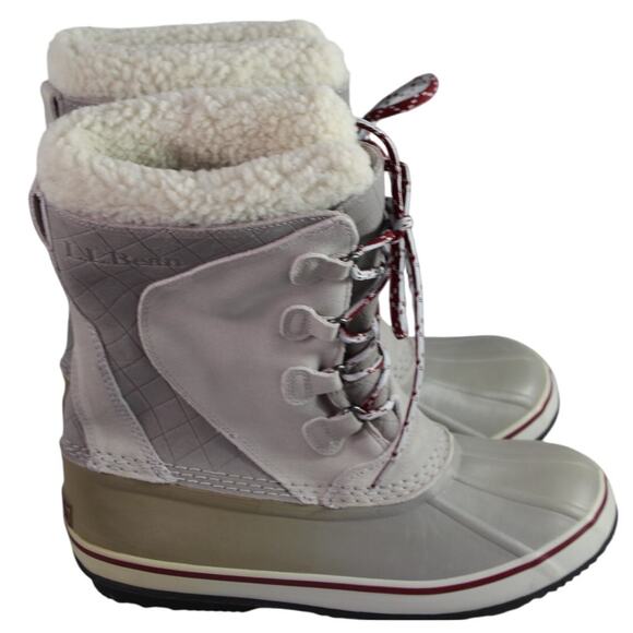 L. L. Bean Snow boots gray Women's size 9 with liner duck water resistant - Picture 5 of 11